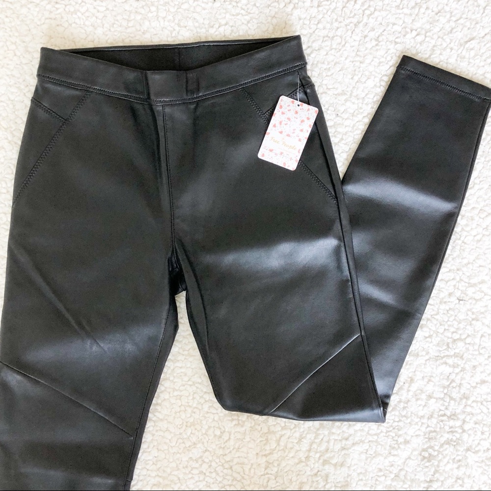 Free People•faux leather•pants